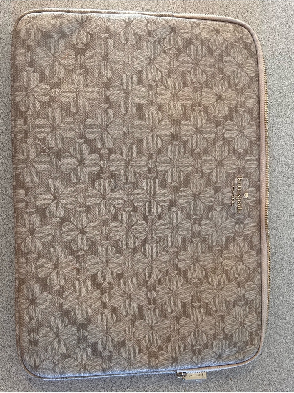 kate spade Beige Floral Logo Laptop Sleeve